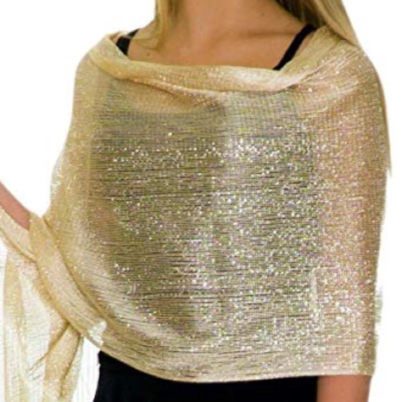 DAYANA FONTANA NYC Accessories Sheer Glitter Sparkle Shawl Wrap